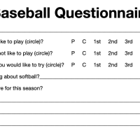 Baseball / Softball Player Questionnaire Template for Pages